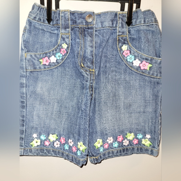 🌸 Vintage Gymboree Flower Garden Outfit Sequined Top & Embroidered Jean Shorts - Picture 7 of 10